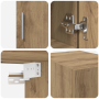 Armario de Almacenamiento Slim Roble Artesanal 30x42.5x225 cm Madera Elaborada de , Aparadores - Ref: Foro24-3365628, Precio:...