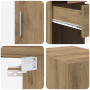 Gabinete de Almacenamiento Delgado Roble Artesanal 30x42.5x225 cm Madera Compuesta de , Aparadores - Ref: Foro24-3365641, Pre...