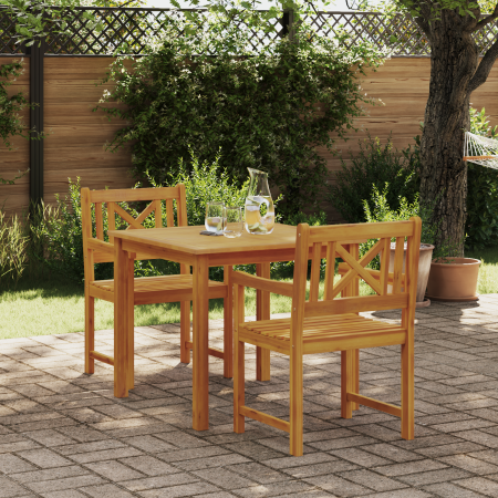 Juego de Comedor de Jardín de 3 Piezas de Madera Maciza de Acacia de , Mesas de jardín - Ref: Foro24-3375656, Precio: 246,86 ...