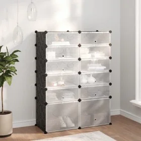 Black PP shoe rack 94x37x125 cm by vidaXL, Shoe racks and shoe organizers - Ref: Foro24-340565, Price: 63,63 €, Discount: %