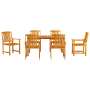 Conjunto de Comedor de Jardín de 5 Piezas - Madera de Acacia Sólida de , Mesas de jardín - Ref: Foro24-3375678, Precio: 444,0...