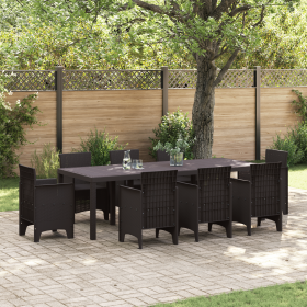 Mesa de Jardín Marrón 250x100x73 cm Polirratán de , Mesas de jardín - Ref: Foro24-3378517, Precio: 226,65 €, Descuento: %