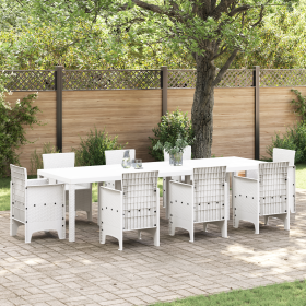 Mesa de Jardín blanca 300x100x73 cm de polyratán