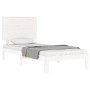 Weißer Massivholzbettrahmen mit Kopfteil 90x200 cm von vidaXL, Betten und Lattenroste - Ref: Foro24-3193647, Preis: 118,60 €,...