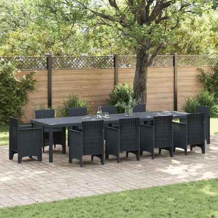 Mesa de Jardín Antracita 350x100x73 cm Polyratán de , Mesas de jardín - Ref: Foro24-3378524, Precio: 302,28 €, Descuento: %