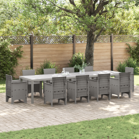 Mesa de Jardín  Gris Claro 350x100x73 cm Polyratán