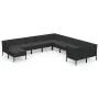 Garden furniture set 11 pieces black synthetic rattan cushions by vidaXL, Garden sets - Ref: Foro24-3094517, Price: 901,72 €,...