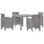 Juego de Comedor de Jardín de 5 Piezas Gris Claro de Polirratán de , Mesas de jardín - Ref: Foro24-3378547, Precio: 225,14 €,...