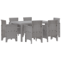 Conjunto de Comedor de Jardín de 7 Piezas Gris Claro de Poly Rattan de , Mesas de jardín - Ref: Foro24-3378567, Precio: 339,11 €