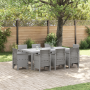 Juego de Comedor de Jardín de 9 Piezas Gris Claro Poliratán de , Mesas de jardín - Ref: Foro24-3378587, Precio: 434,28 €
