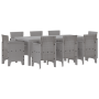 Juego de Comedor de Jardín de 9 Piezas Gris Claro Poliratán de , Mesas de jardín - Ref: Foro24-3378587, Precio: 434,28 €