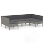 6-teiliges Gartenmöbel-Set und graue synthetische Rattankissen von vidaXL, Gartensets - Ref: Foro24-3094590, Preis: 487,69 €,...