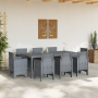 Juego de Comedor de Jardín de 9 Piezas Gris Claro Poliratán de , Mesas de jardín - Ref: Foro24-3378587, Precio: 434,28 €