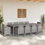 Juego de Comedor para Jardín de 11 Piezas Gris Claro Polirratán de , Mesas de jardín - Ref: Foro24-3378607, Precio: 537,20 €,...