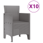 Juego de Comedor para Jardín de 11 Piezas Gris Claro Polirratán de , Mesas de jardín - Ref: Foro24-3378607, Precio: 537,20 €,...