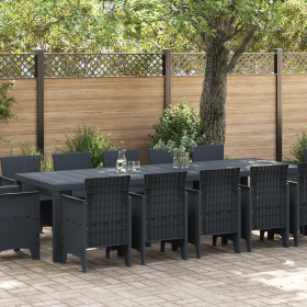 Conjunto de comedor de jardín de 13 piezas antracita en polirratán de , Mesas de jardín - Ref: Foro24-3378612, Precio: 724,03...
