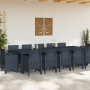 Conjunto de comedor de jardín de 13 piezas antracita en polirratán de , Mesas de jardín - Ref: Foro24-3378612, Precio: 724,03...