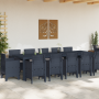 Juego de Comedor de Jardín de 13 Piezas con Cojines Antracita Poliratán de , Mesas de jardín - Ref: Foro24-3378614, Precio: 7...