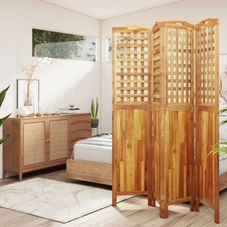 4-panel screen made of solid acacia wood 162x2x180 cm by vidaXL, Room dividers - Ref: Foro24-318549, Price: 175,78 €, Discoun...