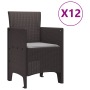 Conjunto de Comedor de Jardín de 13 Piezas con Cojines Marrón Ratán Poliéster de , Mesas de jardín - Ref: Foro24-3378619, Pre...