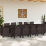 Conjunto de Comedor de Jardín de 13 Piezas con Cojines Marrón de Poliratán de , Mesas de jardín - Ref: Foro24-3378620, Precio...