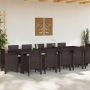 Juego de Comedor de Jardín de 13 Piezas con Cojines Marrón de Poliratán de , Mesas de jardín - Ref: Foro24-3378621, Precio: 7...