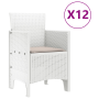 Conjunto de Comedor de Jardín de 13 Piezas con Cojines Blanco de Poliratán de , Mesas de jardín - Ref: Foro24-3378623, Precio...