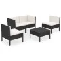 5-teiliges Gartenmöbel-Set und schwarze synthetische Rattankissen von vidaXL, Gartensets - Ref: Foro24-3094340, Preis: 423,72...