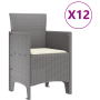 Conjunto de Comedor de Jardín de 13 Piezas con Cojines Gris Claro Poliratán de , Mesas de jardín - Ref: Foro24-3378631, Preci...