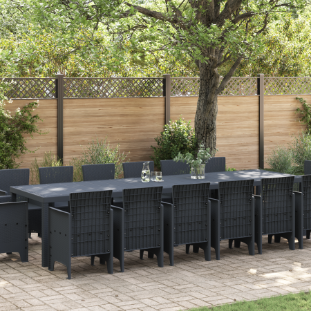 Conjunto de Comer Jardín de 15 Piezas Antracita de Poliratán de , Mesas de jardín - Ref: Foro24-3378632, Precio: 822,82 €, De...