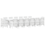 Set de Comedor de Jardín de 15 piezas con Cojines Ratán Blanco de , Mesas de jardín - Ref: Foro24-3378644, Precio: 872,11 €, ...