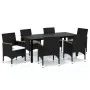 7-piece garden dining set with black synthetic rattan cushions by vidaXL, Garden sets - Ref: Foro24-3095001, Price: 522,22 €,...