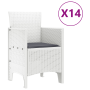 Set de Comedor de Jardín 15 Piezas con Cojines Blanco Poliratán de , Mesas de jardín - Ref: Foro24-3378645, Precio: 826,94 €,...