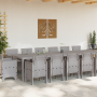 Conjunto de Comedor de Jardín 15 Piezas con Cojines Gris Claro Poliratán | Foro24.es | Tu tienda online para hogar, jardín y más Foro24.es