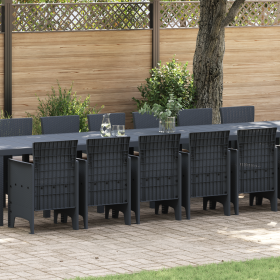 Juego de Comedor de Jardín de 17 Piezas con Cojines Antracita Poliratán de , Mesas de jardín - Ref: Foro24-3378653, Precio: 9...