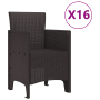 Juego de Comedor de Jardín de 17 Piezas Marrón Poliratán de , Mesas de jardín - Ref: Foro24-3378657, Precio: 912,69 €