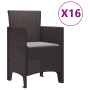 Conjunto de Comedor de Jardín de 17 Piezas con Cojines Marrón Poliratán de , Mesas de jardín - Ref: Foro24-3378659, Precio: 9...