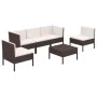 Garden furniture set 6 pieces with brown synthetic rattan cushions by vidaXL, Garden sets - Ref: Foro24-3094343, Price: 391,1...