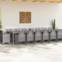 Juego de Comedor de Jardín de 17 Piezas Gris Claro Poliratán de , Mesas de jardín - Ref: Foro24-3378667, Precio: 911,57 €, De...