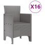 Juego de Comedor de Jardín de 17 Piezas Gris Claro Poliratán de , Mesas de jardín - Ref: Foro24-3378667, Precio: 911,57 €, De...