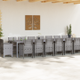 Juego de Comedor de Jardín de 17 Piezas con Cojines Ratán Gris Claro de , Mesas de jardín - Ref: Foro24-3378668, Precio: 958,...