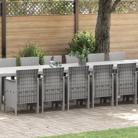 Juego de Comedor de Jardín de 17 Piezas con Cojines Gris Claro Poliratán de , Mesas de jardín - Ref: Foro24-3378671, Precio: ...