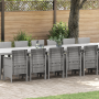 Juego de Comedor de Jardín de 17 Piezas con Cojines Gris Claro Poliratán de , Mesas de jardín - Ref: Foro24-3378671, Precio: ...