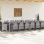 Juego de Comedor de Jardín de 17 Piezas con Cojines Gris Claro Poliratán de , Mesas de jardín - Ref: Foro24-3378671, Precio: ...