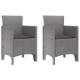 Conjunto de Comedor de Jardín de 3 Piezas con Cojines Gris Claro de Polirratán de , Mesas de jardín - Ref: Foro24-3378690, Pr...