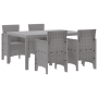 Conjunto de Comedor de Jardín de 5 Piezas Gris Claro de Ratán Sintético de , Mesas de jardín - Ref: Foro24-3378707, Precio: 2...