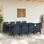 Juego de Comedor de Jardín de 9 Piezas Poliratán Gris Oscuro de , Mesas de jardín - Ref: Foro24-3378732, Precio: 459,28 €, De...