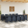 Juego de Comedor de Jardín de 11 Piezas Antracita de Poliratán de , Mesas de jardín - Ref: Foro24-3378752, Precio: 666,06 €, ...