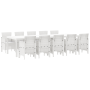 Conjunto de Comedor Jardín de 11 Piezas Rátan Sintético Blanco de , Mesas de jardín - Ref: Foro24-3378762, Precio: 674,94 €, ...