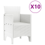 Conjunto de Comedor Jardín de 11 Piezas Rátan Sintético Blanco de , Mesas de jardín - Ref: Foro24-3378762, Precio: 674,94 €, ...